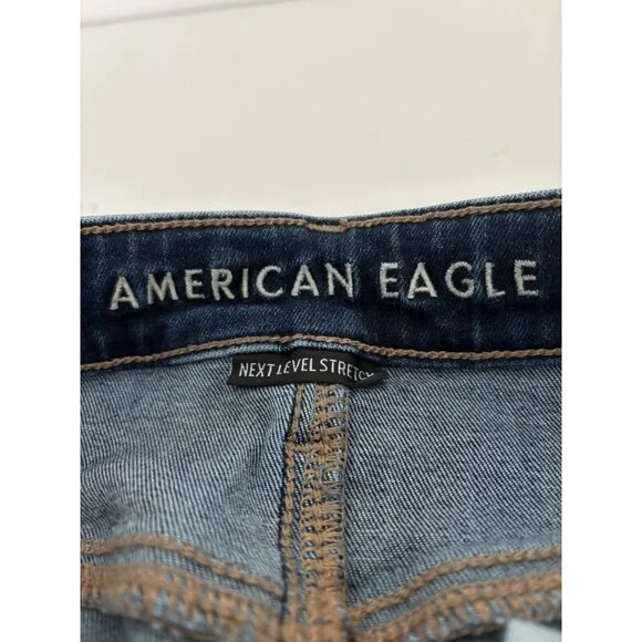 American Eagle Jean 8 High-Waisted Jegging Dark Wash Clean Girl Street Style - Picture 4 of 16